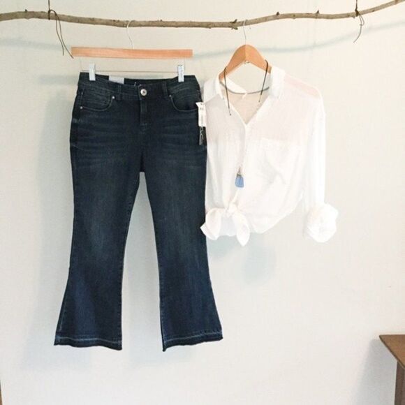 FLARED Jeans Dark Indigo Wash - Picture 1 of 7